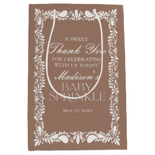 Mocha Brown Talavera Fiesta Baby Sprinkle Favors Medium Cadeauzakje