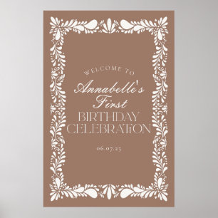 Mocha Brown Talavera Fiesta Verjaardagsfeest Welko Poster