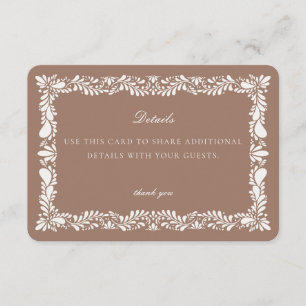 Mocha Brown Talavera Tegel Details Kaart Insert