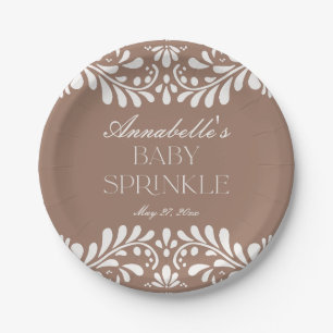 Mocha Brown Talavera Tegel Fiesta Baby Spinkle Papieren Bordje