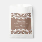 Mocha Brown Talavera Tegel Fiesta Trouwdessert Bedankzakje (Voorkant)