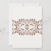 Mocha Brown Talavera Tegel Fiesta Wedding Kaart (Achterkant)