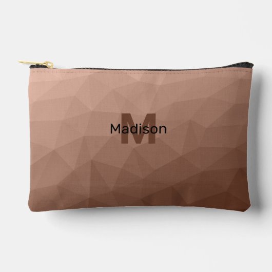 Mocha Bruin geometrisch mesh patroon Monogram Etui (Voorkant)