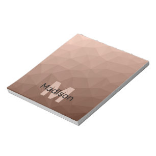 Mocha Bruin geometrisch mesh patroon Monogram Notitieblok