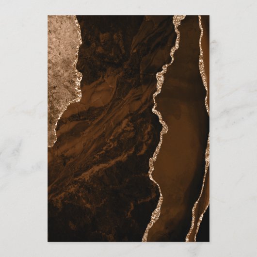 Mocha Bruin Goud Tan Bruiloft Menu (Achterkant)