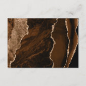 Mocha Bruin Gouden Agaat Tan Bruiloft Details Informatiekaartje (Achterkant)