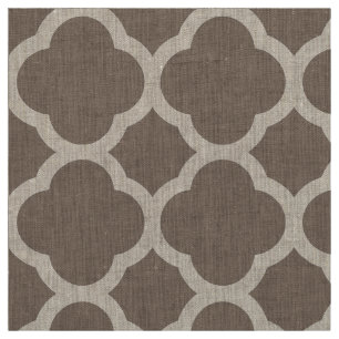 Mocha Bruin Modern Quatrefoil Grote Schaal Stof