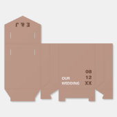 Mocha Bruin Moderne Wedding Favoriete Boxen Bedankdoosjes (Ongevouwen)