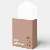 Mocha Bruin Moderne Wedding Favoriete Boxen Bedankdoosjes (Open)