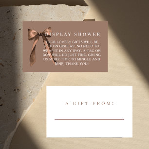 Mocha Bruine Boog Geen Cadeaupapier Bruiloftsfeer Informatiekaartje