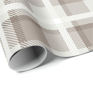 Mocha bruine Gingham buffalo plaid ruit Cadeaupapier