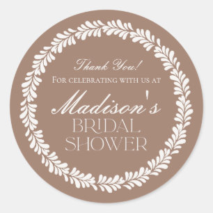 Mocha Bruine Talavera Spaanse Fiesta Bruiloft Fees Ronde Sticker