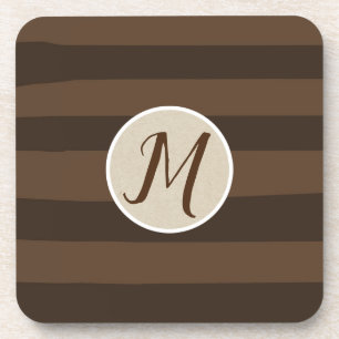 Mocha Bruine Whimsical Funky Strepen Modern Chic Onderzetter