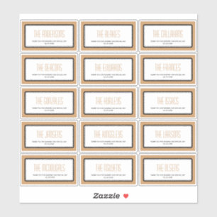 Mocha brun rectangulaire individu 15 étiquettes