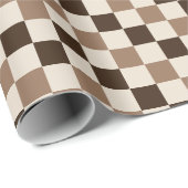 Mocha Checkered Charm Cadeaupapier (Rol Hoek)