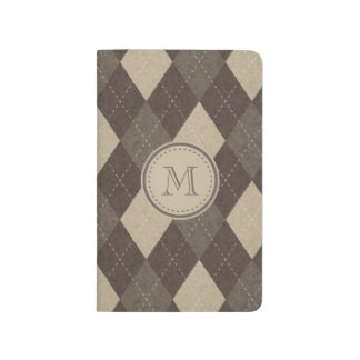 Mocha Chocca Brown Argyle met Monogram Journal