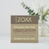 Mocha Circles Trendy Modern Afstuderen Invitation Kaart (Staand voorkant)