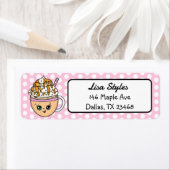 Mocha, Coffee Lovers Kawaii Cartoon Etiket (Insitu)