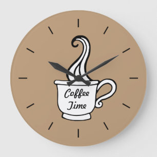 Mocha Coffee Wall Clock Grote Klok