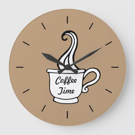 Mocha Coffee Wall Clock Grote Klok (Voorkant)