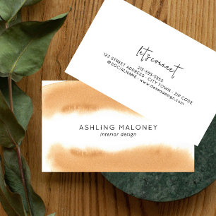 Mocha Coffee Waterverf Natural Minimalist Visitekaartje