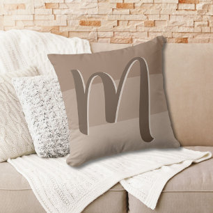 Mocha Color Blocks Monogram Kussen