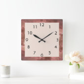 Mocha Copper Sparkle Vierkante Klok (Huis)