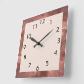 Mocha Copper Sparkle Vierkante Klok (Hoek)