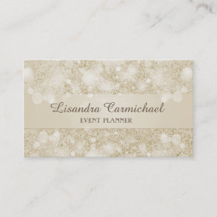 Mocha Cream Bokeh Event Planner Visitekaartjes