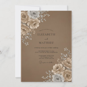Mocha Crème Rozen Bruiloft Kaart