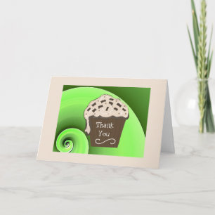 Mocha Cupcake Dank je Bedankkaart