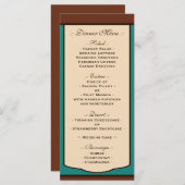 Mocha doux et Menus de réception de mariage Turquo (Devant / Derrière)