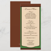 Mocha doux et Menus de réception de mariage vert (Devant / Derrière)
