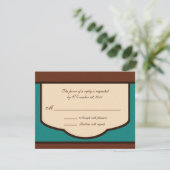 Mocha doux et réponse Turquoise / Cartes RSVP (Debout devant)