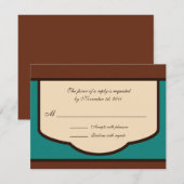 Mocha doux et réponse Turquoise / Cartes RSVP (Devant / Derrière)