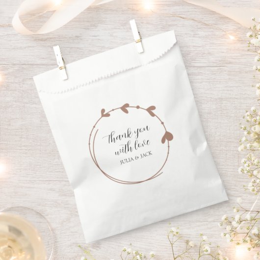 Mocha eenvoudige hart krans bruiloft bedankzakje (Geknipt)
