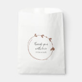 Mocha eenvoudige hart krans bruiloft bedankzakje (Voorkant)