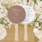 Mocha Eenvoudige Huwelijksceremonie Programma Handwaaier