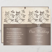 Mocha en Ivory Floral Wedding Programme (Voorkant / Achterkant)