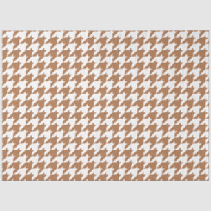 Mocha en Witte Houndstooth Naadloos Patroon Tissuepapier