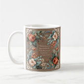 Mocha Floral Personnalisable Morning Blessing Mug (Gauche)
