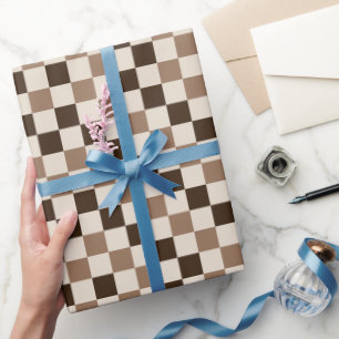 Mocha Geruite Charme Cadeaupapier