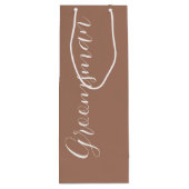 Mocha gestileerde script bruidsjonker wijn cadeautas (Achterkant)