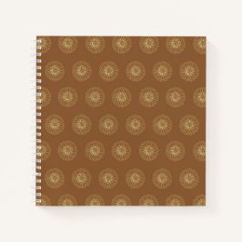 Mocha | Golden Zinnia Flower Medallions Notitieboek