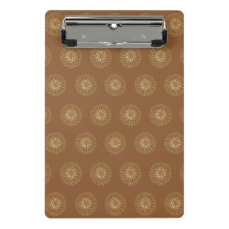 Mocha | Gouden Zinnia Bloem Medaillons Mini Klembord