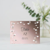 Mocha Hearts Table Seating Kaart (Staand voorkant)