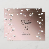 Mocha Hearts Table Seating Kaart (Voorkant / Achterkant)