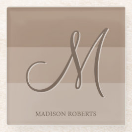 Mocha kleurblokken gepersonaliseerd glazen onderzetter