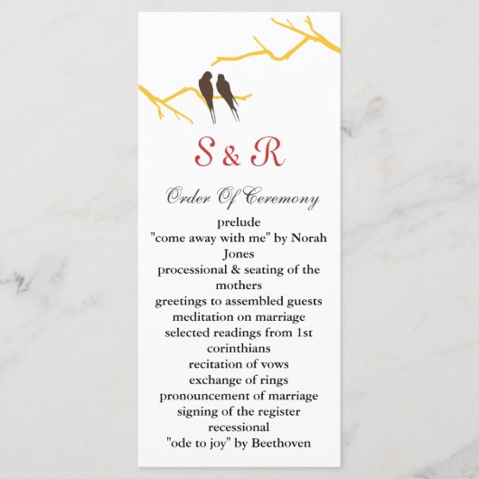 mocha lovebirds Trouwprogramma Programma (Voorkant)