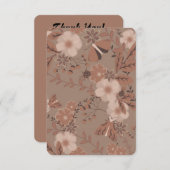 Mocha Meadow Bloom Bedankkaart (Voorkant / Achterkant)